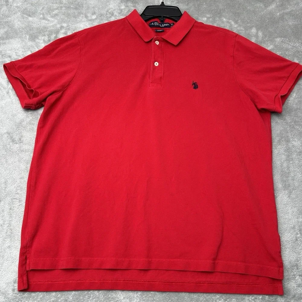 U.S. Polo Assn Men's Red Short Sleeve Polo Shirt Size Extra Large XL